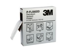 3M™ Oil Sorbent Folded P-FL550DD, 127 mm x 15.2 m, 3 Sets/Case