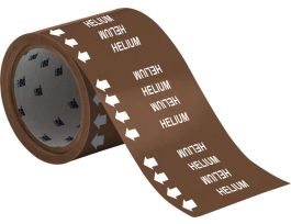 HELIUM Pipe Marker, 3" H x 3'W, Roll of 60 Each, Fits Pipes 0.75" Dia. or Smaller