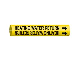 Heating Water Return Pipe Marker, 2" H x 2" W, Fits Pipes 2.5" Dia. Thru 3.875" Dia.