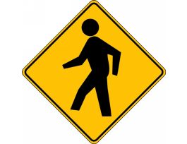 Traffic Sign, Pedestrian Crossing (MUTCD W11-2), 24" x 24", High-Intensity Prismatic, EA