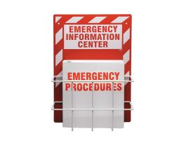 Emergency Information Center, Backboard Color: White on Red