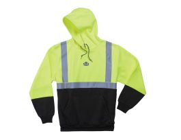 8293 Lime Type R Class 2 Black Front Hooded Sweatshirt