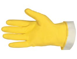 GLOVES FLOCK LINED YELLOW LATEX DZ