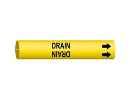 Drain Pipe Marker, 2" H x 2" W, Fits Pipes 2.5" Dia. Thru 3.875" Dia.