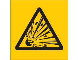 Explosive Symbol Labels, 0.75" H x 0.75" W x 0.004" D