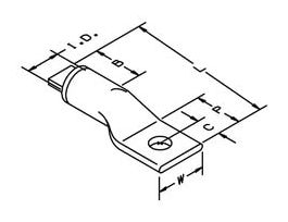 3M™ Scotchlok™ Aluminum One Hole Lug 40073, up to 35 kV, 750 kcmil, Yellow, 6/Case