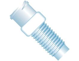 Threaded Luer Adapter, Natural Polypropylene, 0.125" Bore, Female Luer x Male 1/4-28 Flat Bottom; 1/EA