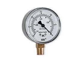 2.5" Dual Scale Vacuum Gauge, 30" WC and 760 mm H2O to 0