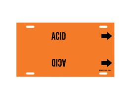 Snap-On Pipe Marker: ACID, 10" H x 32" W, Fits Pipes 10" Dia. Thru 15" Dia.