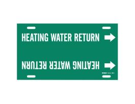 Snap-On Pipe Marker: Heating Water RETURN, 10" H x 32" W, Fits Pipes 10" Dia. Thru 15" Dia.