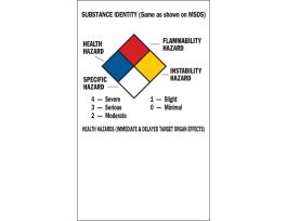 Substance Identity Container Lbls Paper 5"H x 3"W BK/BL/RD/YL on WT 500/RL