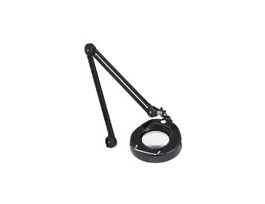Circular Illuminated Magnifier, 5" Dia, 2.25x Mag, 5 Diopters, Black; Std Base