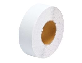 Anti-Skid Tape Roll - Grit-Coated Polyester, Solid Color, White, 1" x 60'