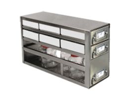 Upright Freezer Drawer Rack, 2 Drawers for 6 Boxes & 1 Drawer for Bottles