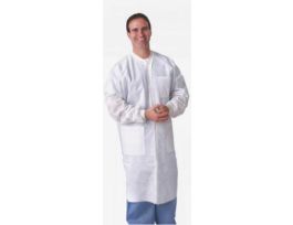 MD LABCOAT 3PKT KNT WH 30CS