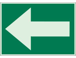 Left Arrow Sign, 7" H x 10" W x 0.008" D
