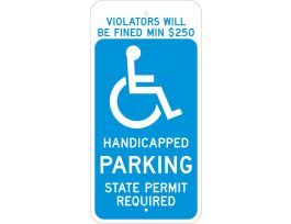 Parking Sign, 24" H x 12" W x 0.090" D, Aluminum