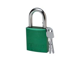 Standard Safety Aluminum Padlock 1 in Aluminum Shackle KD Green