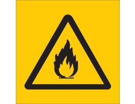 Flammable Symbol Labels, 1.125" H x 1.125" W x 0.004" D