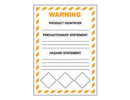 GHS LABELS WARNING 5INX3.5IN PK5