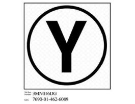 3M™ Diamond Grade™ Damage Control Sign 3MN016DG, "Cir Yoke", 4 in x 4 in, 10/Package