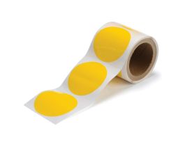 ToughStripe® Floor Marking Tape Dots -  Polyester, Solid Color, Yellow, 3.5"