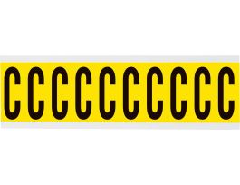 Repositionable Vinyl 2 in Black on Yellow, Letters C Card of 10 Labels