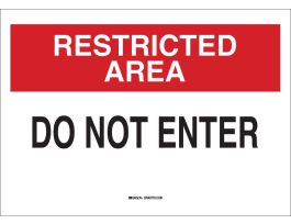 RESTRICTED AREA Do Not Enter Sign, 10" H x 14" W x 0.06" D