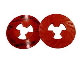 3M™ Disc Pad Face Plate Ribbed 81732, Extra Hard, Red, 5 in, 10 ea/Case