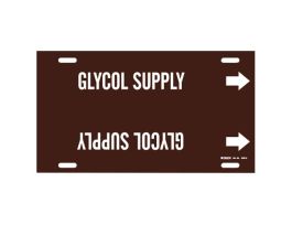 Snap-On Pipe Marker: GLYCOL SUPPLY, 24" W, Pipe Marker Style G