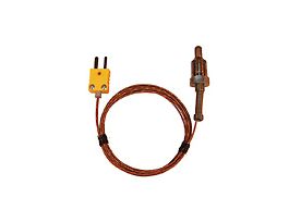 Type-K Pipe Plug Probe SS 1 / 4" NPT (M) Mini-Connector, 0.5" L Grounded 5ft Cable