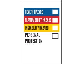 Substance Identity Container Lbls Paper 2"H x 1.25"W BK/BL/RD/YL on WT 500/RL