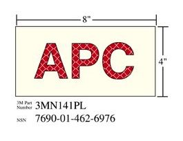 3M™ Photoluminescent Film 6900, Shipboard Sign 3MN141PL, 8 in x 4 in, APC, 10/Pkg