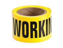 Standard Barricade Tape Roll -  Polyethylene, CAUTION MEN WORKING, Black on Yellow, 3"  x 200'
