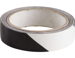 Marking Tape Roll - High Performance  Vinyl, Diagonal Stripes, Black on White, 1" x 18 yd