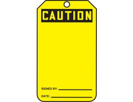 Safety Tags, 5 3/4" x 3 1/4", CAUTION (BLANK), (BACK SAME AS FRONT), PF-CARDSTOCK, 25/PK