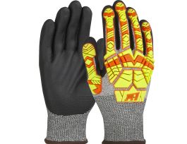 SEAMLESS GLOVE W HI-VISFOAM GRIP ON PALM & FING