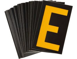 BradyLite 1.5 in Reflective Numbers Yellow on Black, E 25/PK