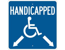 Handicapped Sign, 18" H x 18" W x 0.06" D, Polystyrene