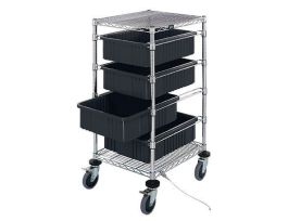 24IN X 21IN X 45IN BIN CART W 4 ESD BINS