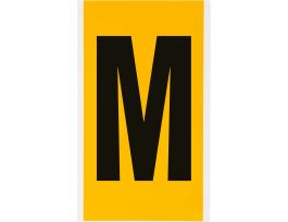 Outdoor Vinyl 6 in Black on Yellow Letters M Card