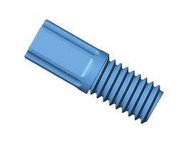 Compact Tubing End Fitting, inverted cone, 1/16"OD, 1/4"-28 UNFM, blue PP; 10/pk