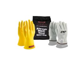 NOVAX, Insulating Glove Kit, 11 In., Ylw., Straight Cuff