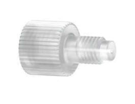 Threaded Adapter, PCTFE, 0.125" ID, 5/16-24 Flat Bottom (F) to 1/4-28 Flat Bottom (M)