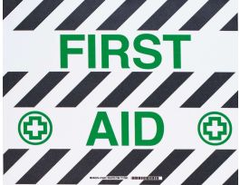 Floor Safety Sign, 14" H x 18" W x 0.011" D, Polyester, Black/Green on White