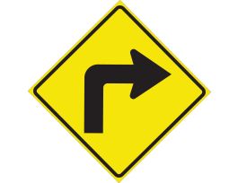 Right Turn Arrow Sign, 24" H x 24" W x 0.090" D, Aluminum