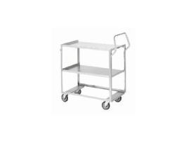 Ergonomic SS cart without guard rails; 24" x 15-1/2", 2 shelves, 300 lb capacity