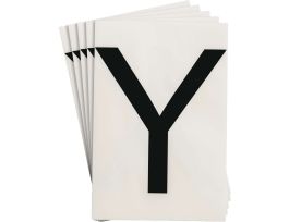 ToughStripe® Floor Marking Polyester 8 in Label Letter Y Black 20/PK