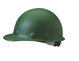 Roughneck P2 Hard Hat, Fiberglass, Ratchet Headband, 8 Pt. Ratchet Suspension, Green