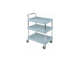 Deep-Ledge Utility Cart, 2 Shelf, Blue, 21.5x41x32.75", 400 lbs Cap